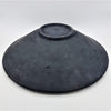 Large mosaic tile dish in turquoise with a dark gray textured ceramic bowl and slightly raised rim with uneven surface
