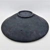 Large mosaic tile dish in turquoise with a dark gray textured ceramic bowl and slightly raised rim with uneven surface