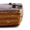 Leather notebook with a dark brown leather cover and brass clasp for untold stories with deckled edges 6x4 inches