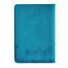 A light blue velvet notebook with a soft suede-like teal rectangular cushion on the cover with 80 pages