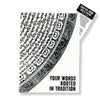 Black and white illustrated lokta notebook with intricate patterns on lokta paper for words rooted in tradition
