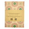 Beige recycled kraft wrapping paper with green and red floral mandala pattern folded in a 1m by 50cm sheet