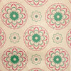 Beige recycled kraft wrapping paper with green and pink floral mandala patterns on a 1m x 50cm a4 folded sheet