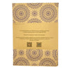Brown recycled kraft paper gift wrap with purple circular mandala patterns folded in a 1m by 50cm sheet