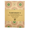 Planetwrapit mandala recycled kraft wrapping paper with green and red patterns on beige recycled kraft material sheet
