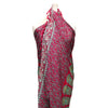A vibrant teal purple mandala sarong wrap dress with fuchsia base and floral circular patterns in muted tones
