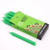 Bright green slender wax manifest magic candles in a lime green box with mandala designs for heart chakra use