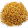 A pile of dried golden yellow marigold petals weighing 0.5kg used for herbal and decorative purposes