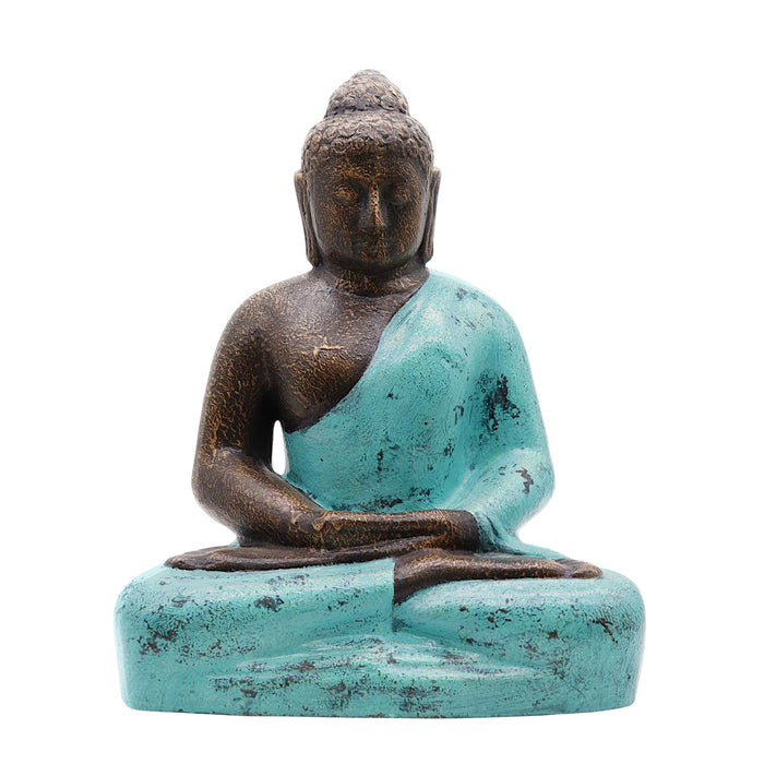 Bouddha classique turquoise et pierre moyenne - 0,5 m