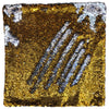 Mermaid cushion cover with reversible gold and silver sequins showing claw marks on the silver side for standard cushions