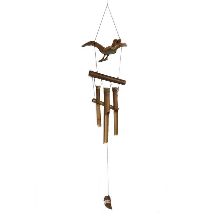 Natürliches Bambus-Windspiel mit Kokosnuss-Ente