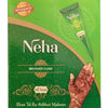 Natural neha mehandi henna cone green oil based with henna paste and detailed mehndi designs on a hand