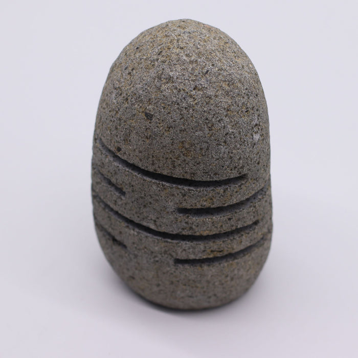 Kerzenhalter aus Natur-Flussstein – stehend geschnitten (20x9cm)