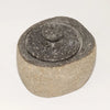 Natural riverstone trinket pot small with rough gray stone texture and matching speckled lid with rounded knob