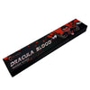 Black rectangular box of dracula blood incense sticks by new moon with red splatter and cartoon dracula design, moon aromas
