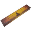 A rectangular box of new moon aromas natural incense sticks with a brown to golden gradient and meditating silhouettes