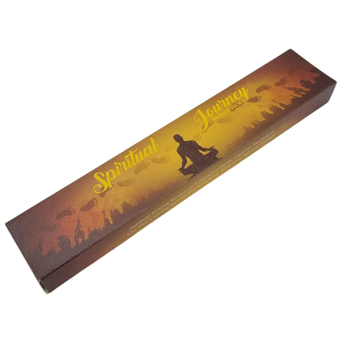 A rectangular box of new moon aromas natural incense sticks with a brown to golden gradient and meditating silhouettes