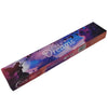 A rectangular box of new moon aromas natural incense sticks with purple blue gradient and fairy butterfly silhouettes featuring black rose scent