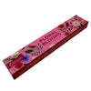 Pink and red rectangular box of new moon aromas natural incense sticks with floral design featuring birds and blossoms