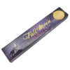 Purple rectangular box of new moon aromas natural incense sticks with a golden full moon and howling wolf silhouette