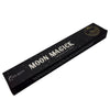 Black rectangular box of new moon aromas natural incense sticks moon magick design with silver and gold foil lettering