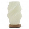 New wave lamp cloud twisted cream-colored twisted glass lamp with wooden base for indoor lighting