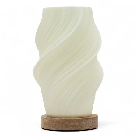 New wave lamp cloud twisted cream-colored twisted glass lamp with wooden base for indoor lighting