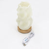 New wave lamp star twisted cream ceramic diffuser with wave pattern wooden base and usb charging cable