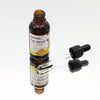 A brown glass bottle of organic hair serum with black dropper labeled castor argan infused with rosemary 30ml
