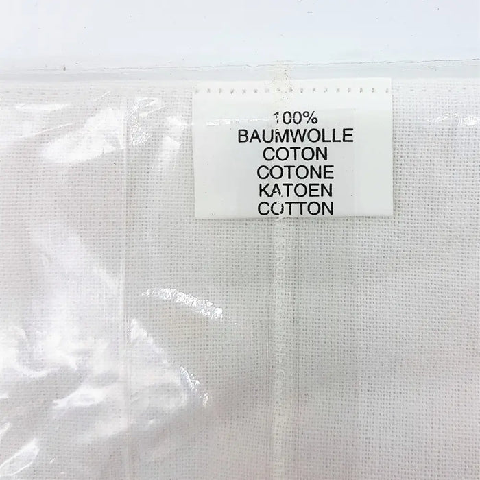 Pack of 4 white outdoor placemats from eden collection made of 100 percent cotton with clear plastic sleeve and label