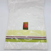 Pack of 4 outdoor placemats with white linen towels featuring lime green and burgundy striped geometric borders