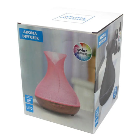Pink and brown ceramic palma atomiser aroma diffuser with usb color changing led lights and shell effect timer