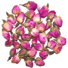 A pile of dried pink rose buds with green stems and subtle yellowish tips weighing 0.5kg