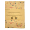 Beige recycled kraft wrapping paper with colorful hand-drawn rainbows hearts and pastel abstract shapes