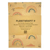 Beige recycled kraft wrapping paper with rainbow and cloud pattern by planetwrapit 1m x 50cm folded sheet