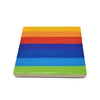 Rainbow coaster 10cm ceramic with rainbow stripes and smooth glossy finish for protecting surfaces from drinks