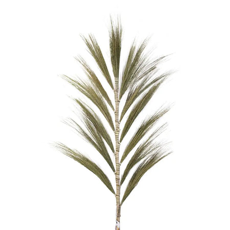A set of 3 green feathery rayung grass palm fronds with textured stems natural 1.6 meters tall