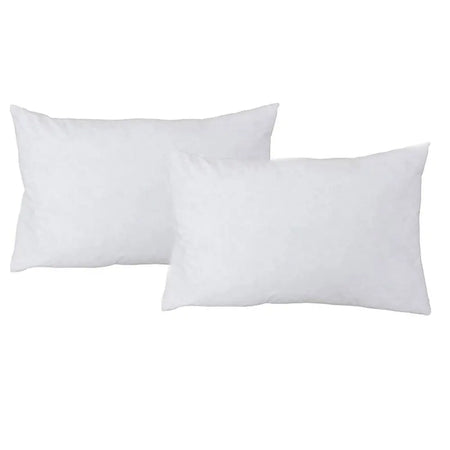 Pair of white rectangular pillowcases made of smooth fabric for 75cm x 50cm cushion inner with pet fibre filling