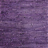 Recycled leather rag standard cushion cover in purple woven fabric with a textured grid-like pattern