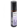 A sleek black matte roll on essential oil blend bottle labeled just chill with lavender rose and vetiver scents