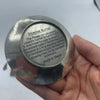 Handcrafted silver metal incense burner with embossed flower of life design and engraved cultural text in rope incense set
