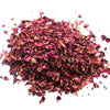 A 0.5kg pile of dried rose petals in deep burgundy and faded yellow hues with soft crinkled fragments