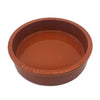Rustic tapas dish terracotta ceramic bowl with smooth glossy finish and subtle beaded rim available in two sizes 2cm high