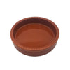 Rustic tapas dish ceramic ramekin in terracotta color with glossy finish and subtle beaded rim 2cm high two sizes