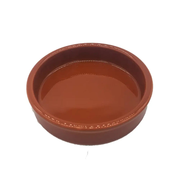 Rustic tapas dish ceramic ramekin in terracotta color with glossy finish and subtle beaded rim 2cm high two sizes