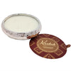 Silver textured candle holder with white sandalwood wax branded kasbah in two sizes multi wick candle