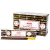 Brown satya incense sticks made of oodh wood in a box by srinivas sugandhalaya packaging visible