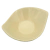 Small leaf-shaped ceramic plate in cream with a smooth glossy finish and an asymmetrical leaf-like shape