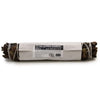 A bundled black yerba santa sage smudge stick wrapped in white paper and tied with silver string 22.5cm long
