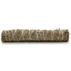 A tightly bound smudge stick of dried blue sage leaves secured with light twine measuring 22.5cm long